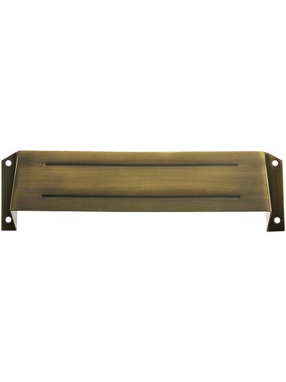 Solid Brass Mail Slot Hood For Open Back Plates Antique Brass.